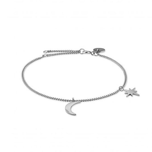 ROSEFIELD JEWELS JEWELRY Mod. MSBS-J233 bracelet with moon and star charms, elegant silver design.