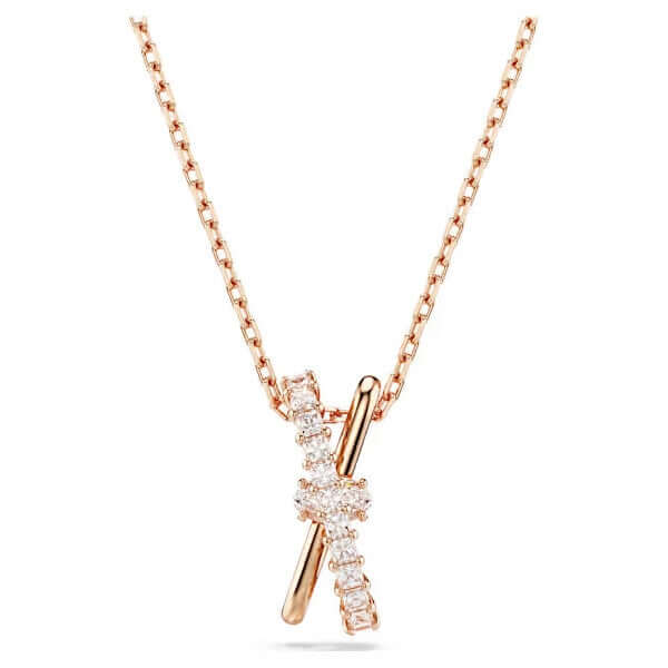 SWAROVSKI Mod. 5689788 Hyperbola Pendant Necklace with Zirconia, Rose Gold-tone