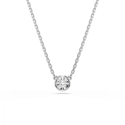 SWAROVSKI Mod. 5696039 Imber Pendant Necklace, round cut, rhodium plated, white stone, elegant minimalist design