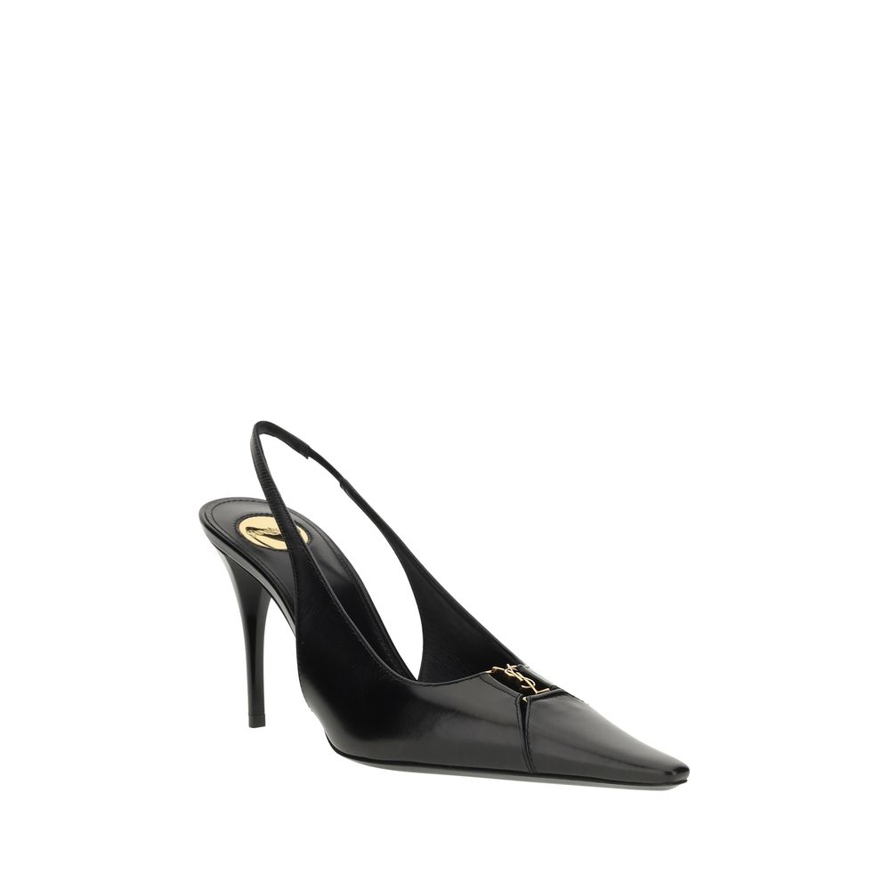 Saint Laurent Black Calf Leather Bos Taurus Pumps