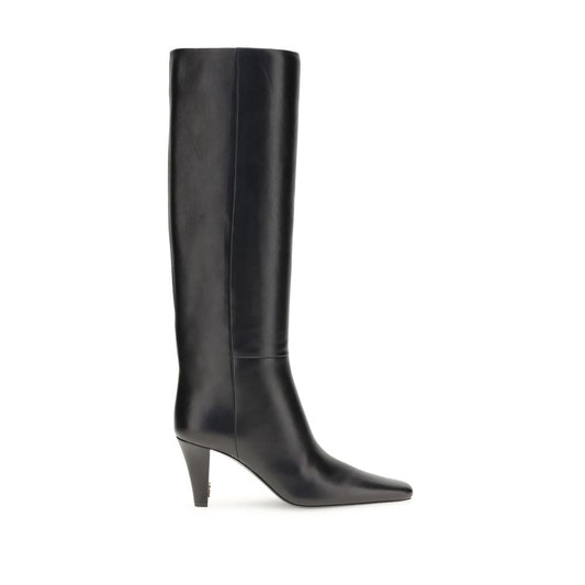 Saint Laurent Black Leather High Heel Boots