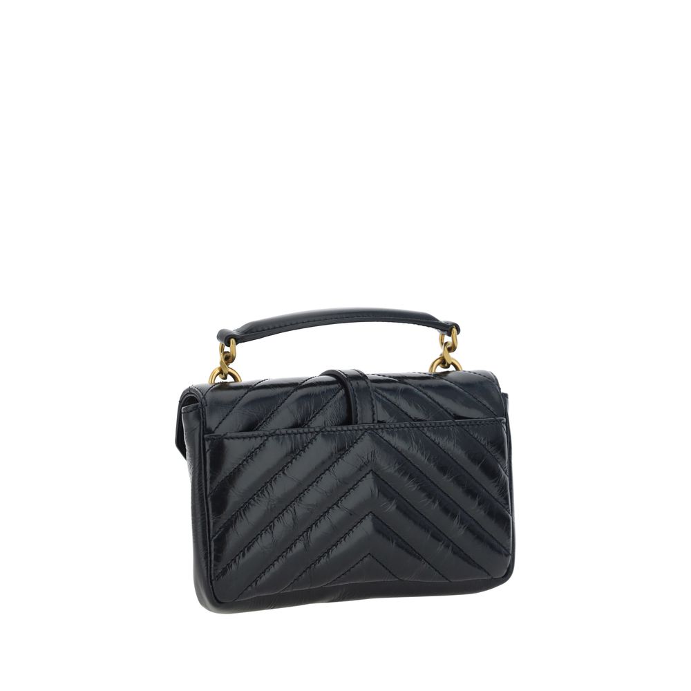 Alt Tag: Saint Laurent Logoed Shoulder Bag with iconic YSL logo, leather texture, and versatile chain strap for luxury fashion lovers.