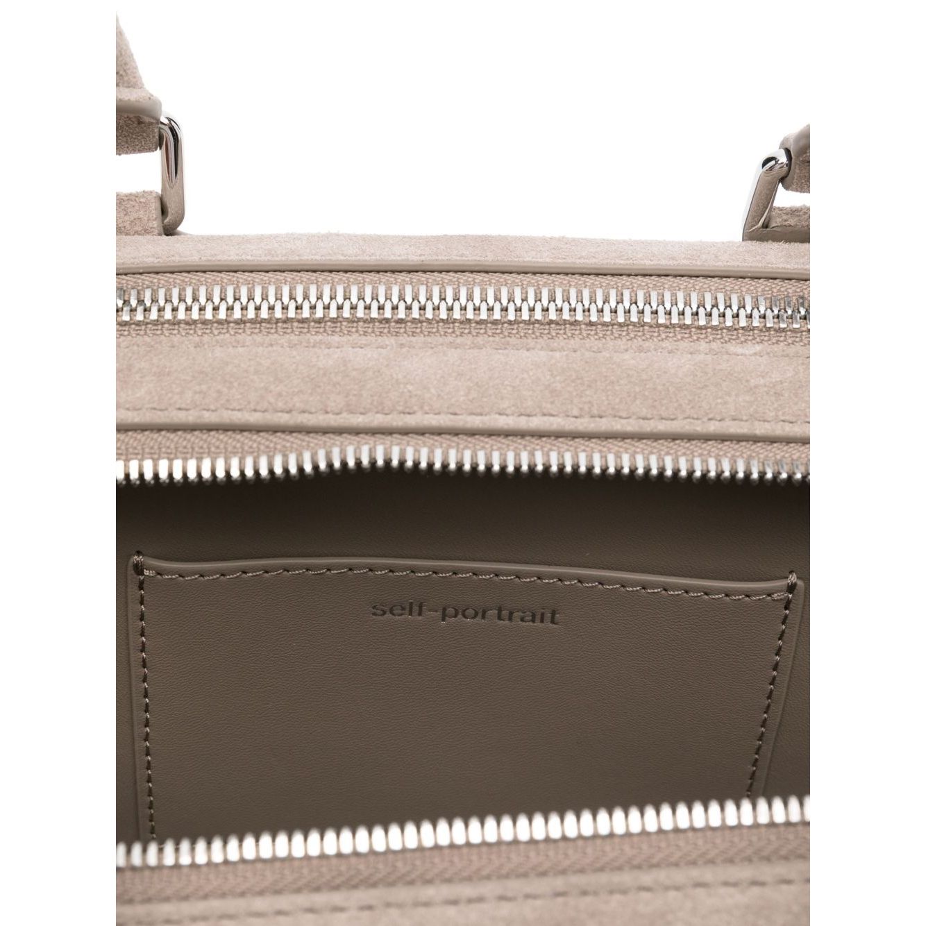 Self-Portrait suede baguette shoulder bag