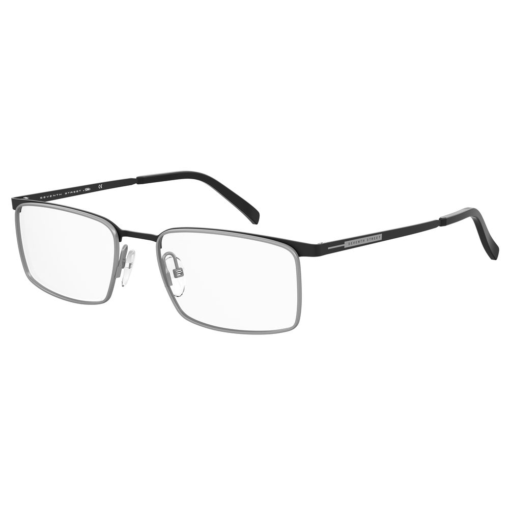 Seventh Street Black Metal Frames, 7A-073-RZZ glasses with 55/19/145 mm dimensions, designed for men, in matte black and dark red color.