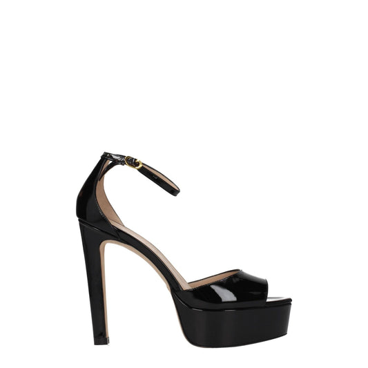 Stuart Weitzman Black Leather Platform Sandals Stuart Weitzman