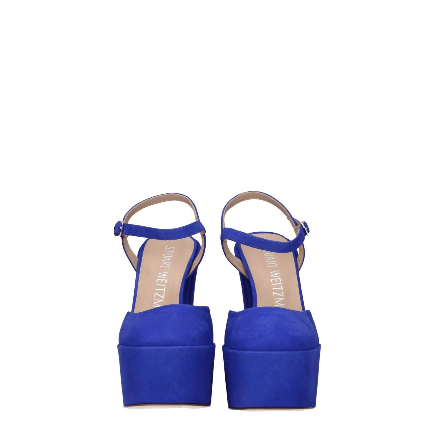 Stuart Weitzman Blue Leather Platform Sandals
