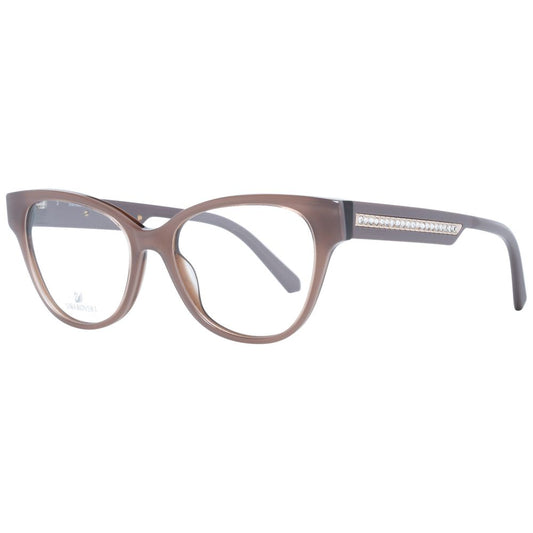 Swarovski Purple Women Glasses Frame, cat eye design, full-rim plastic, size 51-16-140, includes branded case.
