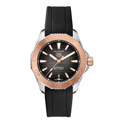 TAG HEUER Mod. AQUARACER CAL. 5 wristwatch, 41mm stainless steel case, automatic movement, sapphire dial, Swiss made, black strap.