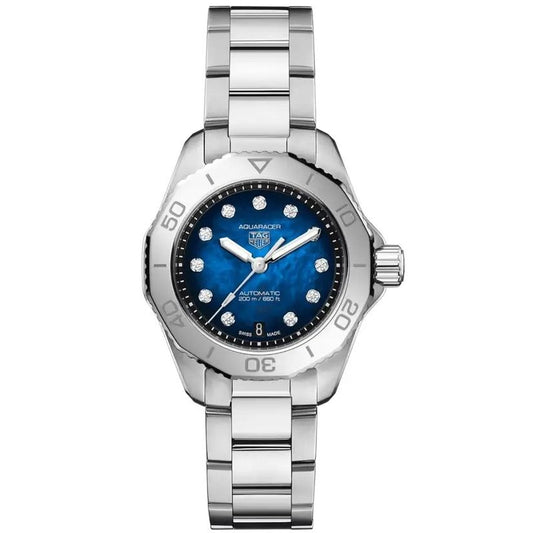 TAG HEUER Mod. AQUARACER LADY 200m wristwatch with stainless steel bracelet and sapphire dial, 30mm case for gents.