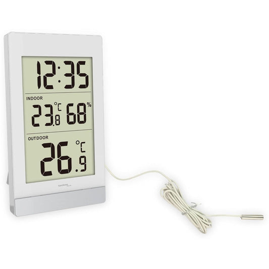 TECHNO LINE Mod. WS7039 - Termometro da parete/tavolo, temp/umidità int e temp est + cavetto sonda - Wall/table thermometer, int temp/humidity and ext temp with probe cable WATCHES