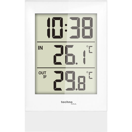 TECHNO LINE Mod. WS9178 - Termometro da parete-tavolo. tem interna-esterna con sensore wireless e orologio - Wall-table thermometer. indoor-outdoor temp with wireless sensor WATCHES