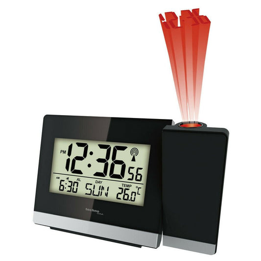 TECHNO LINE Mod. WT536 - Sveglia radiocontrollata con proiezione a soffitto dell orario - Radio controlled alarm clock with time projection + alim 220 volts-220 volts power supply WATCHES