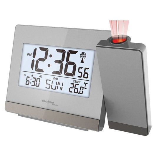TECHNO LINE Mod. WT538 - Sveglia radiocontrollata con proiezione a soffitto dell orario - Radio controlled alarm clock with time projection + alim 220 volts-220 volts power supply WATCHES