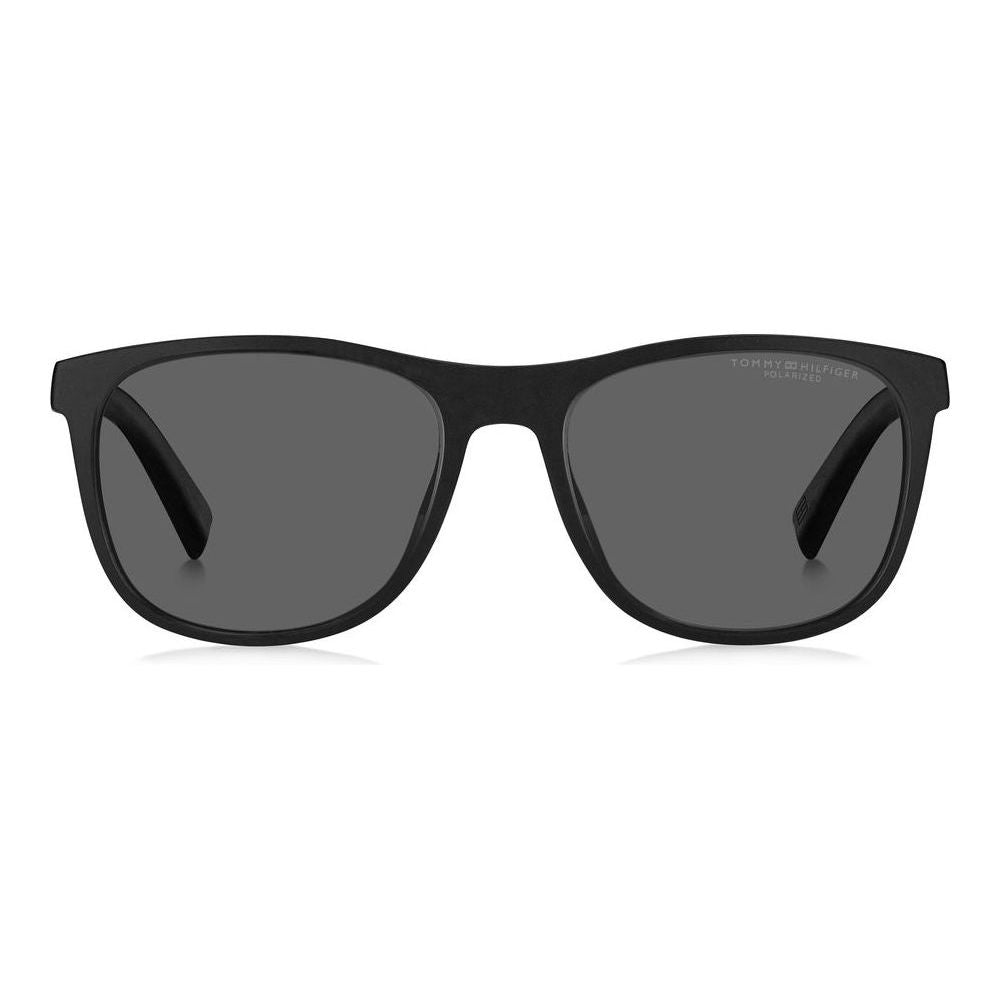 Gent's sunglasses TOMMY HILFIGER MOD. TH 2042_S in black frame with dark lenses, stylish eyewear for men.