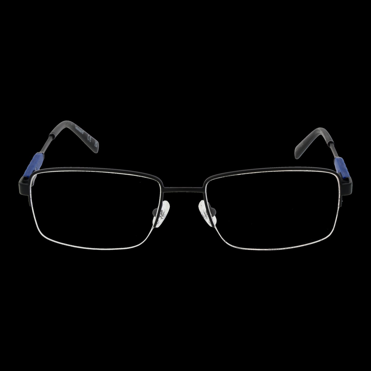 Front view of TIMBERLAND MOD. TB1707 56002 rectangular glasses for gents, featuring sleek frame design against a black background.