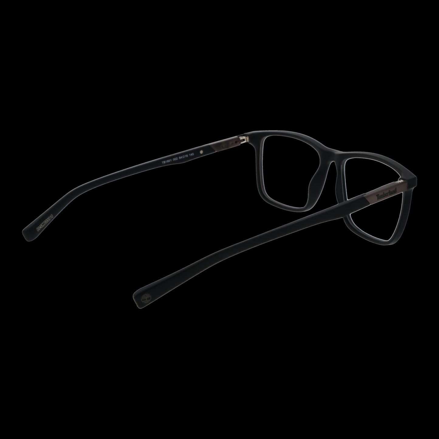 TIMBERLAND MOD. TB1801 54002 glasses for gent, back view with black frame on dark background.