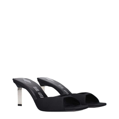 The Attico Black Satin Stiletto Heel Sandals with open toe and mid heels, 7.5 cm leather sole, casual style, model S774V015100.