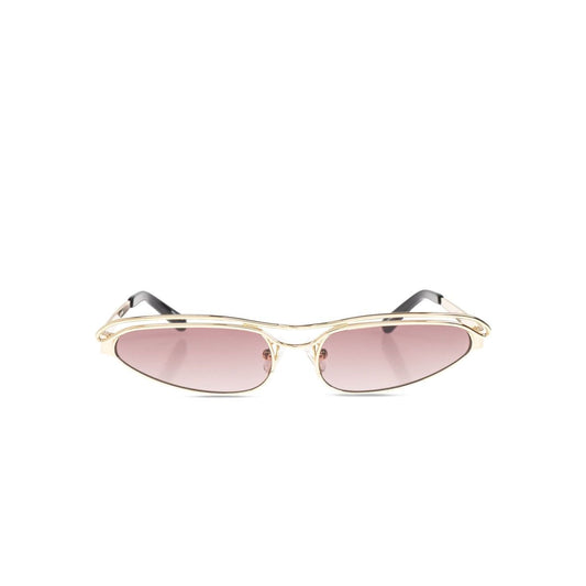 The Attico Norma sunglasses with gold-tone frames, UV-protective lenses, nose pads, and logo-engraved arm.