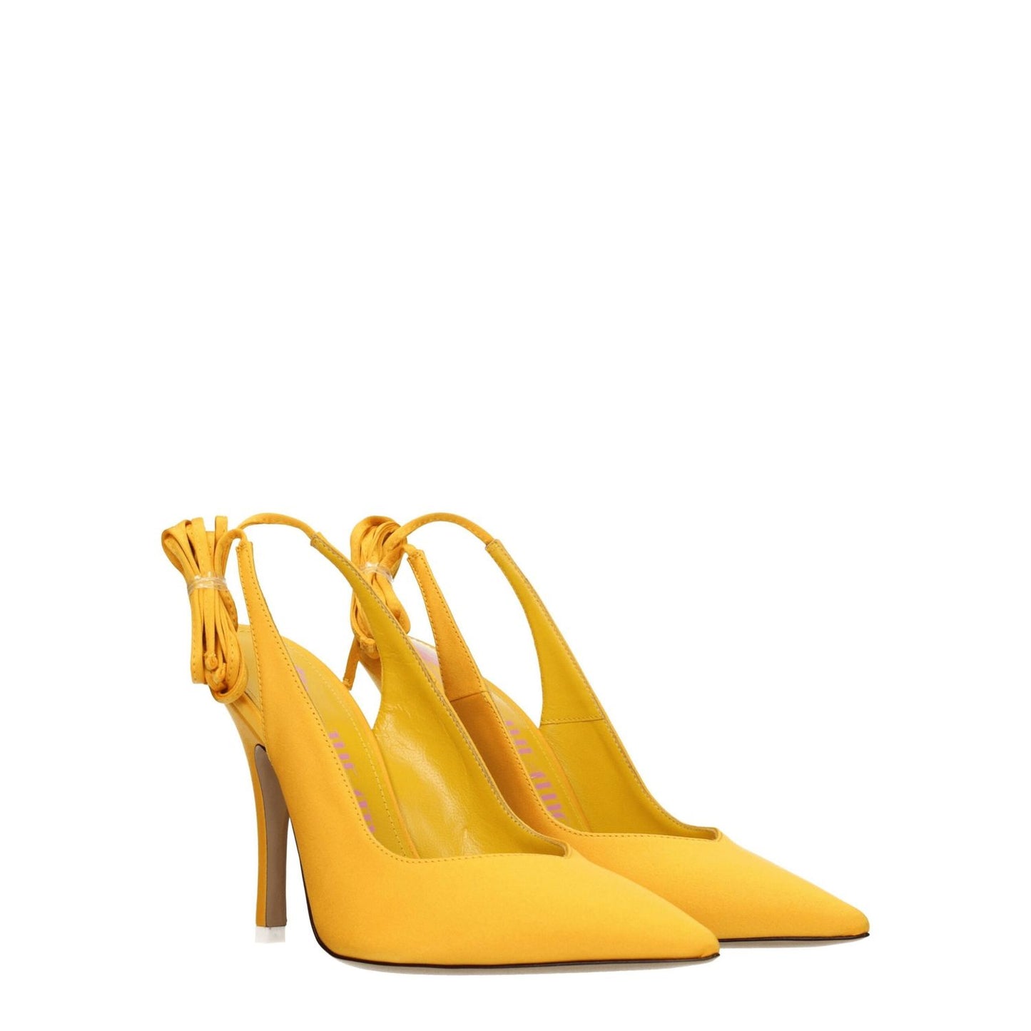 The Attico Orange Satin Pumps