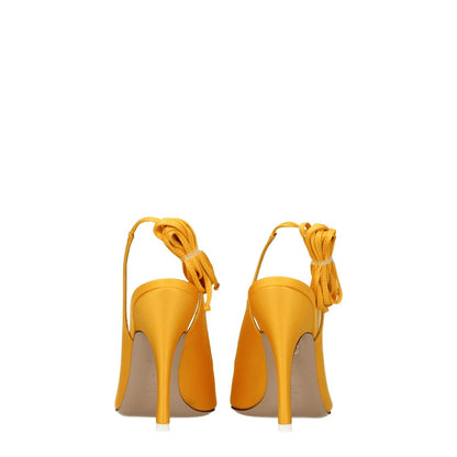 The Attico Orange Satin Pumps