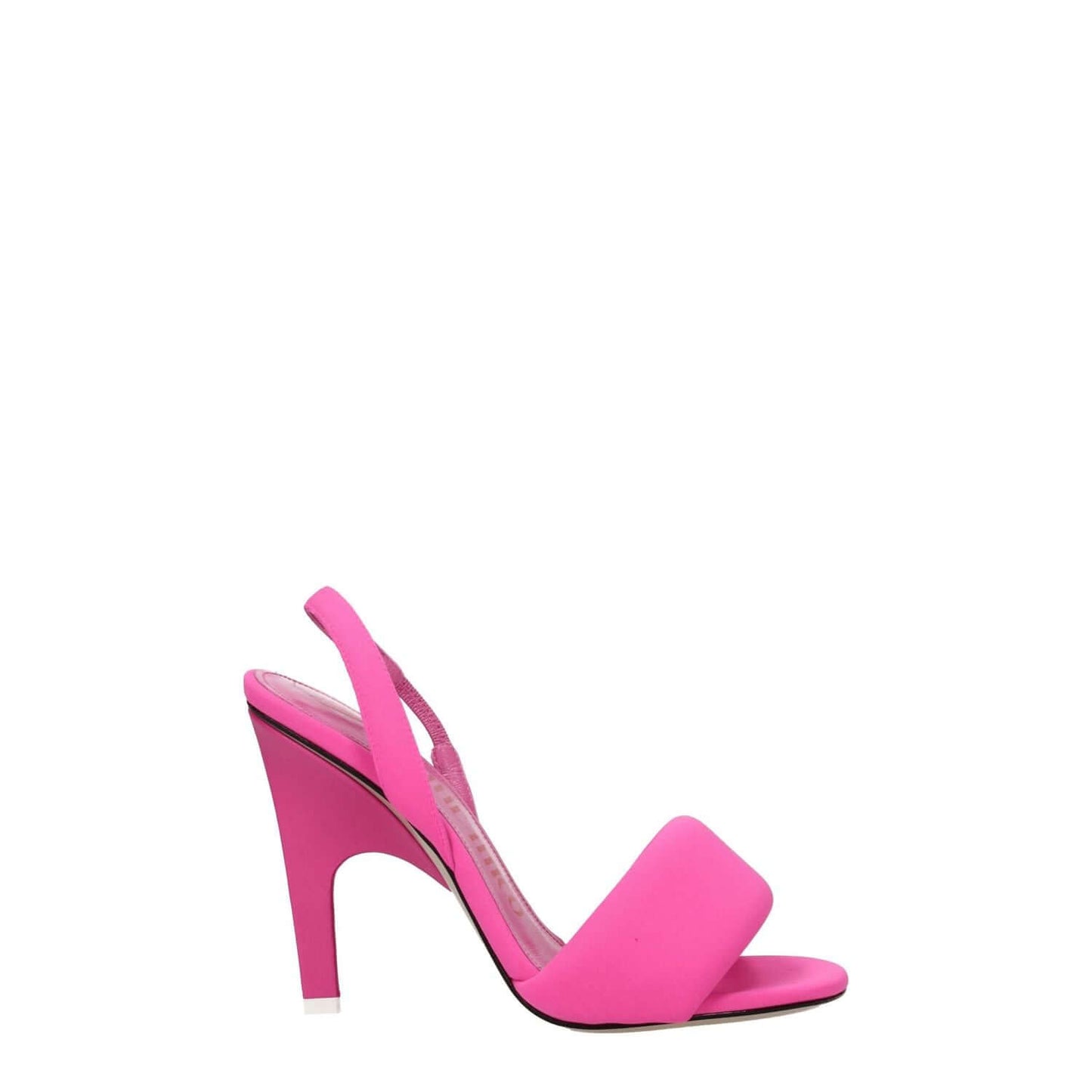 The Attico Pink Fabric Stiletto Heel Sandals with open toe and high heel, MPN S522E075119, leather sole, casual style.