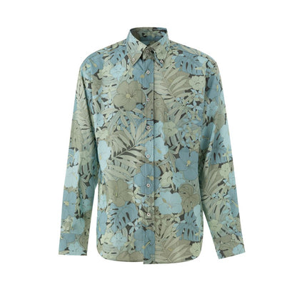 Tom Ford Blue Lyocell Pattern Shirt