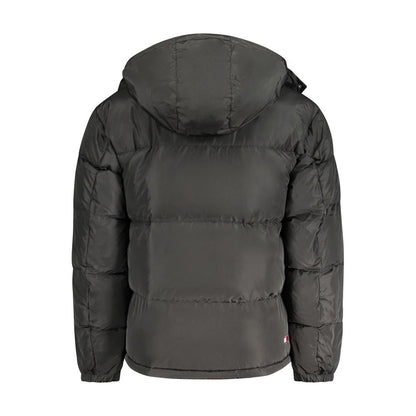 Tommy Hilfiger Black Recycled Polyester Men Jacket with Hood