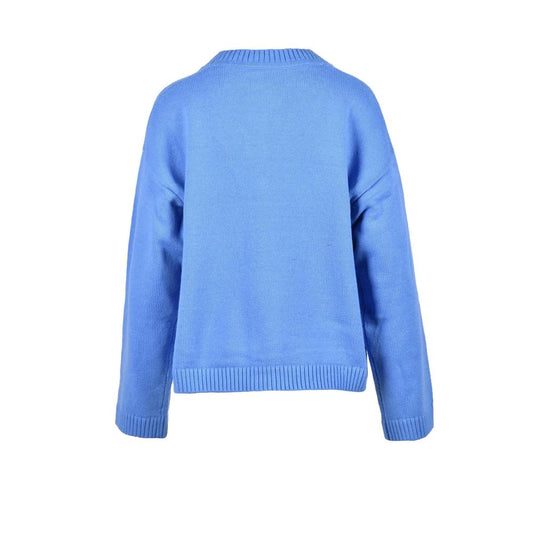Back view of Tommy Hilfiger Blue Cotton Cardigan with ribbed cuffs and hem.
