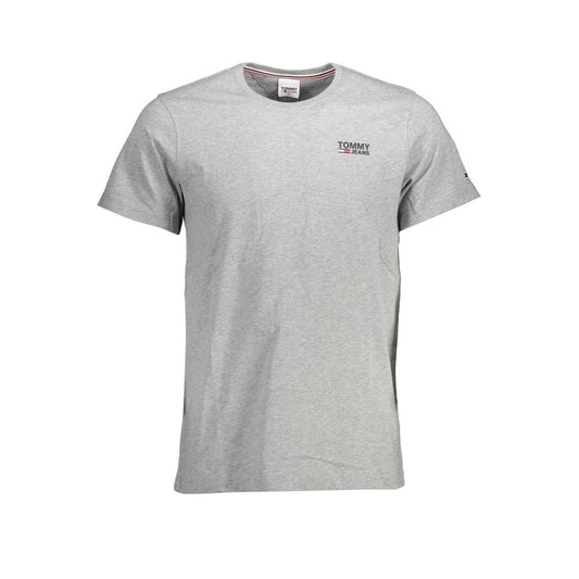 Tommy Hilfiger Brown Cotton Men T-Shirt featuring short sleeves and crew neck with iconic logo, crafted from organic cotton for style and comfort.