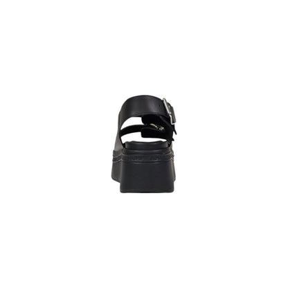 Tommy Hilfiger Jeans Black Leather Platform Sandals