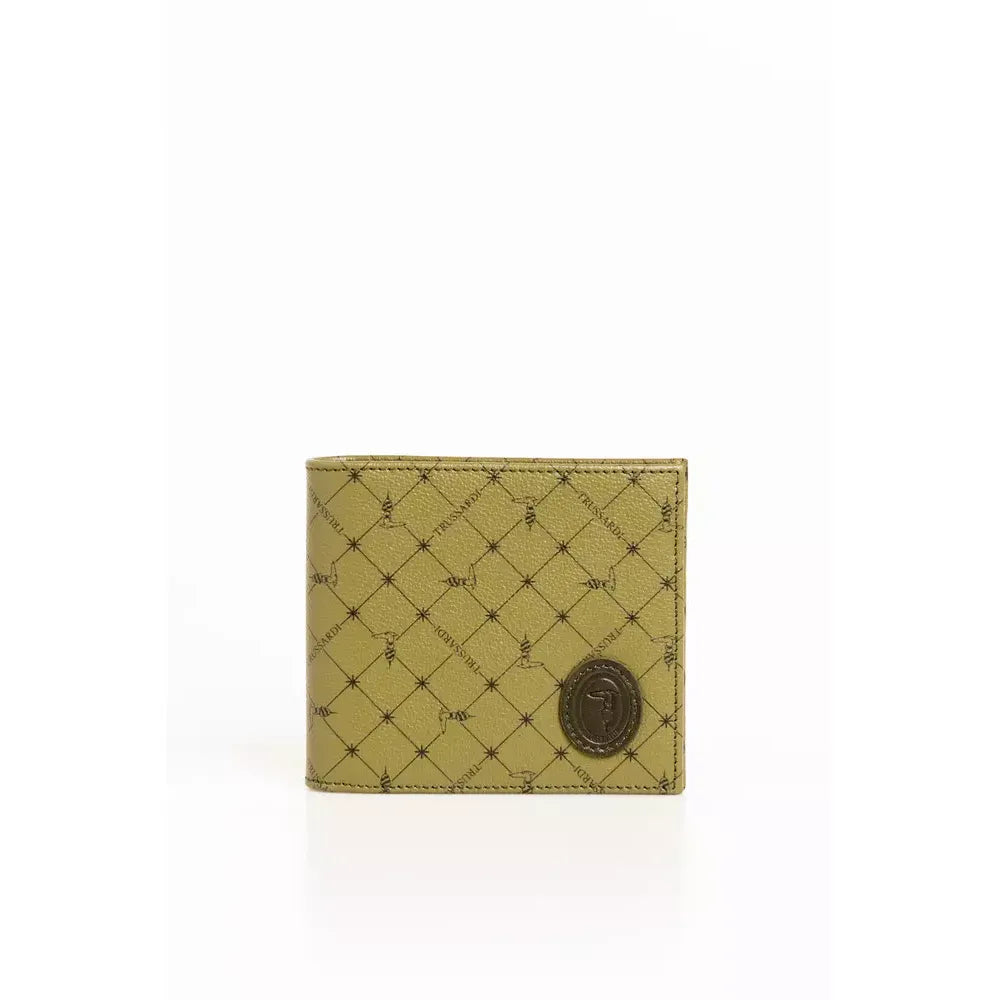 Trussardi Green Leather Men Wallet
