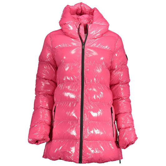 U.S. POLO ASSN. Pink Polyester Women Jacket with hood, side slits, and logo detail.