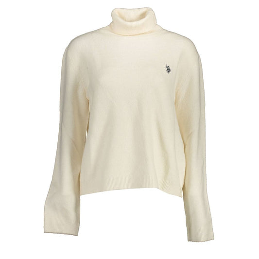 U.S. POLO ASSN. White Acrylic Women Sweater U.S. POLO ASSN.