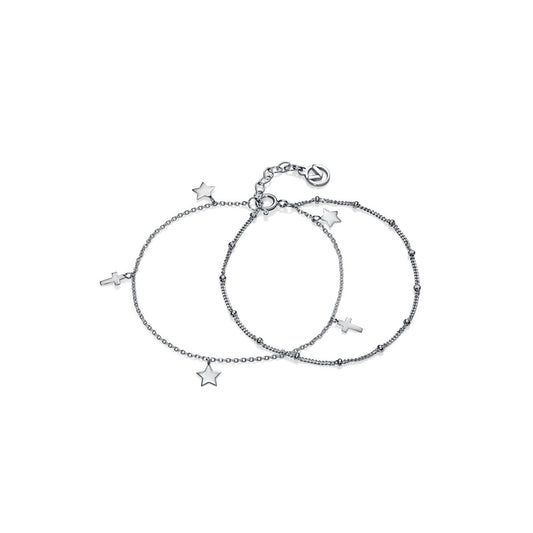 VICEROY JEWELS Mod. 4089P000-00 silver lady bracelet with star and cross charms, 32mm case, quartz movement, chronograph function.