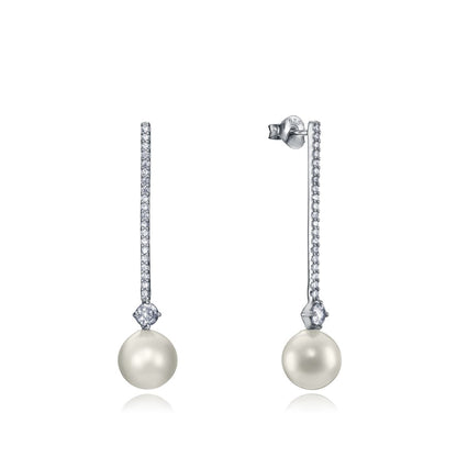 VICEROY JEWELS Mod. 4109E000-49 elegant silver 925° earrings for ladies with pearls and cubic zirconia, quartz analog dial details.