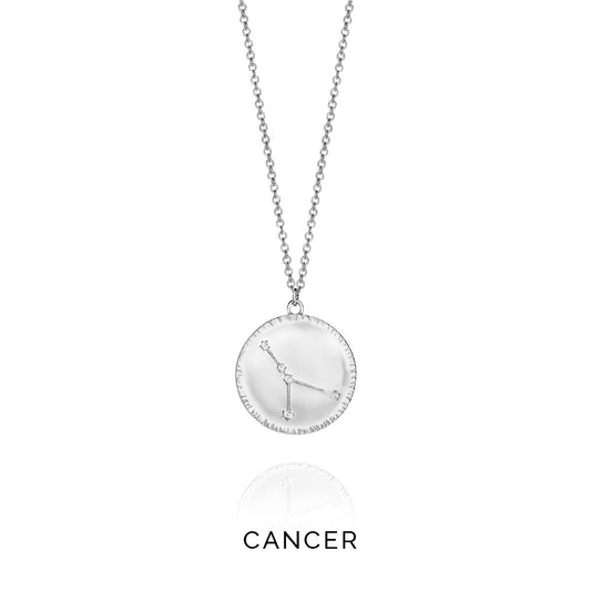 VICEROY JEWELS Mod. 61014C000-38CA silver Cancer zodiac necklace with quartz movement and 42mm mineral dial.
