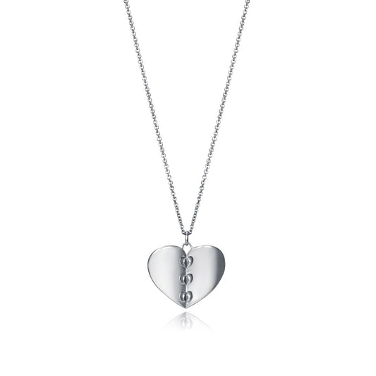 VICEROY JEWELS Mod. 61065C100-36 lady's silver necklace with heart pendant, quartz analog design, water resistant 3 ATM