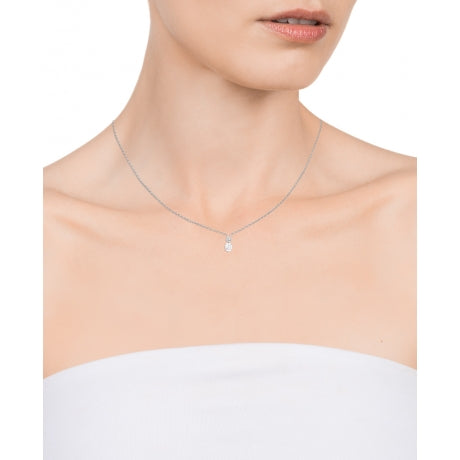 VICEROY JEWELS Mod. 71041C000-38 necklace on woman's neck, silver 925°, quartz movement, elegant jewelry in official packaging.