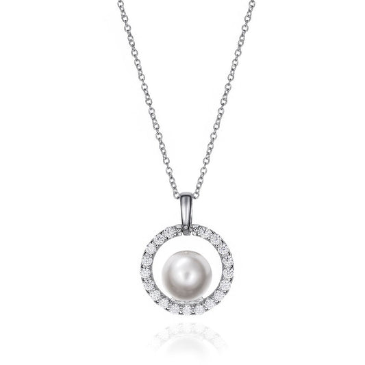 VICEROY JEWELS Mod. 71044C000-68 silver necklace with pearl pendant for ladies, quartz analog movement, in official box