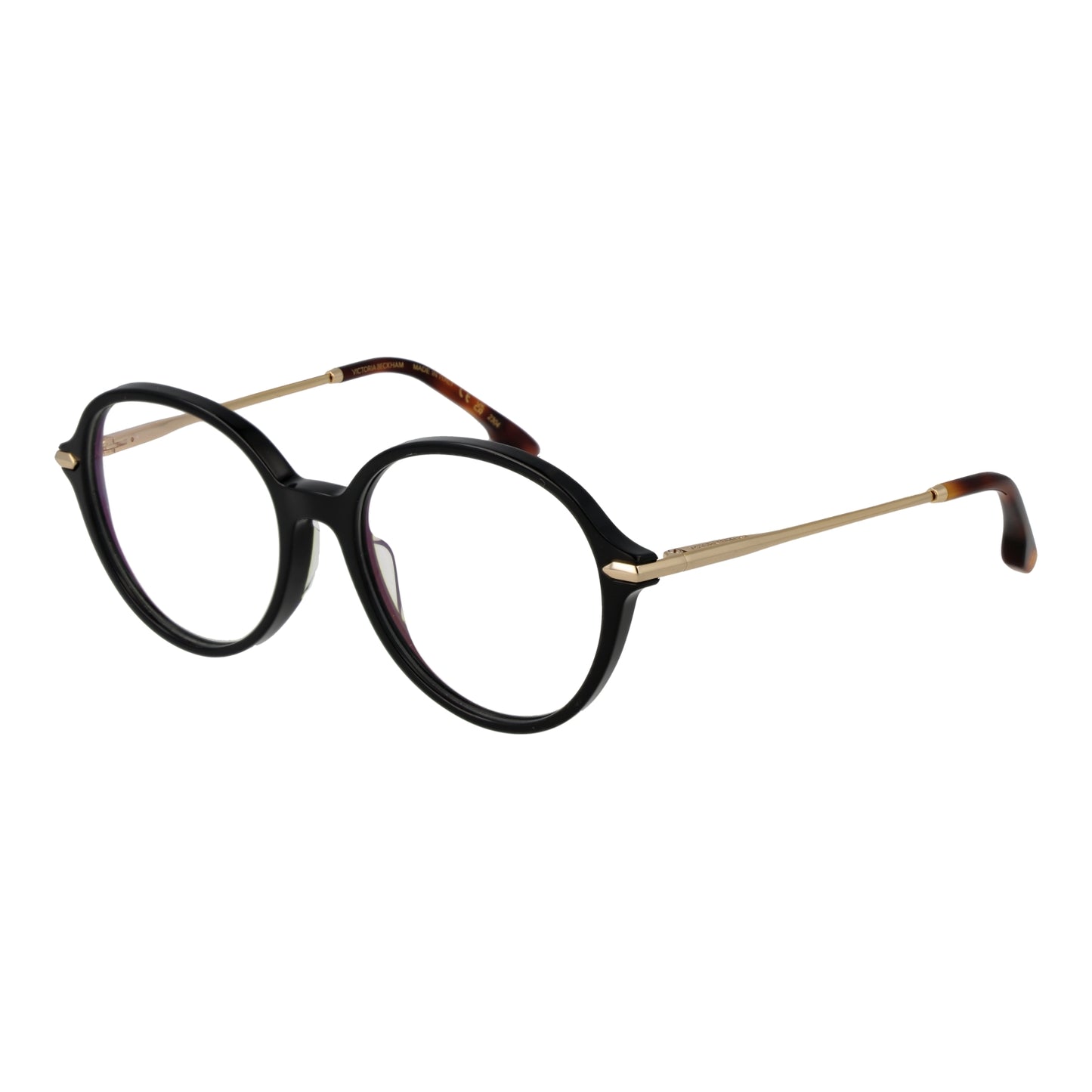 VICTORIA BECKHAM MOD. VB2637 53001 stylish lady's eyeglasses with black round frames and gold temples
