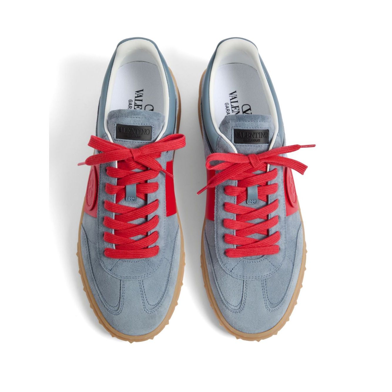 Valentino Garavani Upvillage Low Top Sneaker In Split Leather And Calfskin Nappa Leather