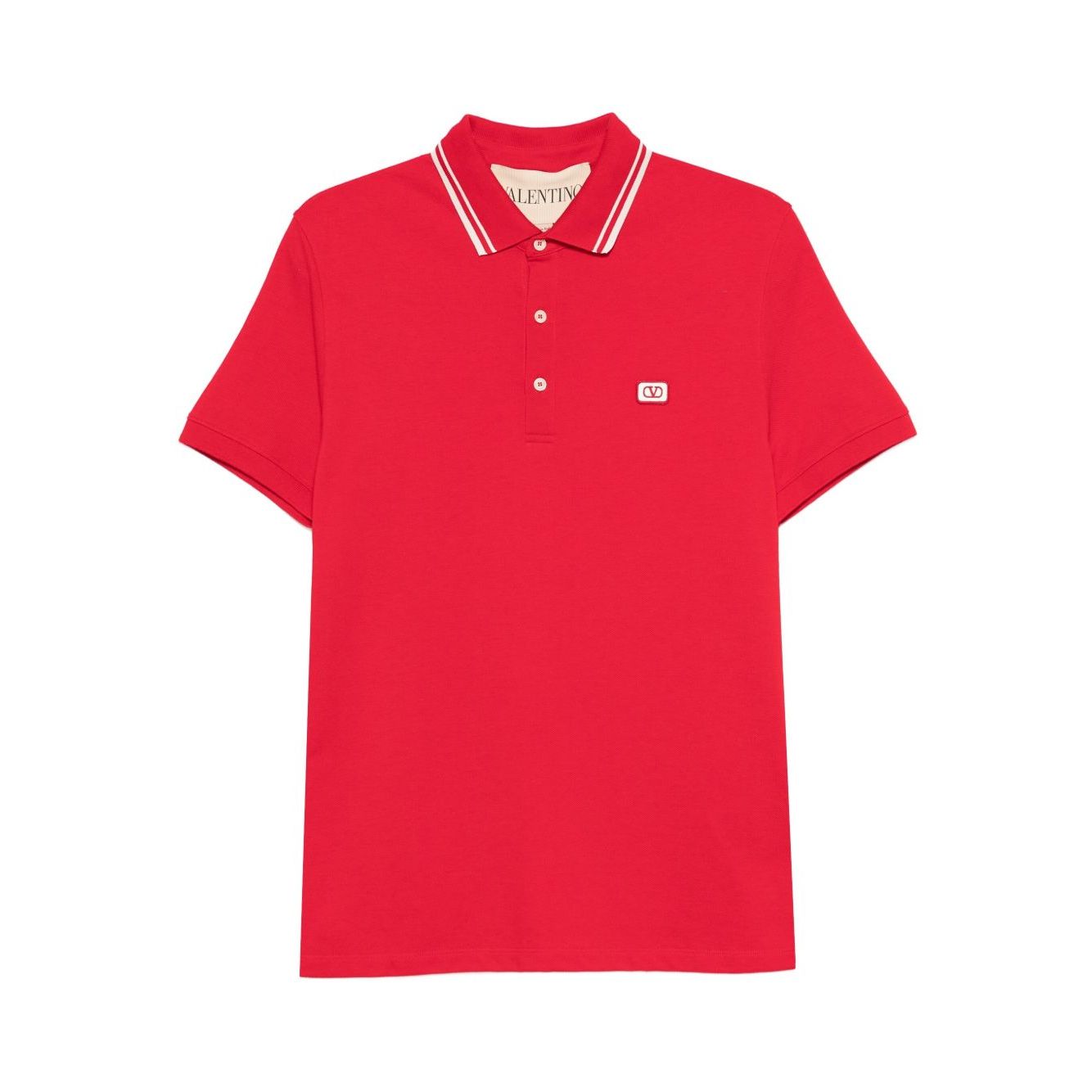 Valentino Striped-collar polo shirt