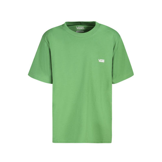 Vans Green Cotton T-Shirt with short sleeves, classic fit, crew neck, and logo print, perfect casual wear for comfort and style.