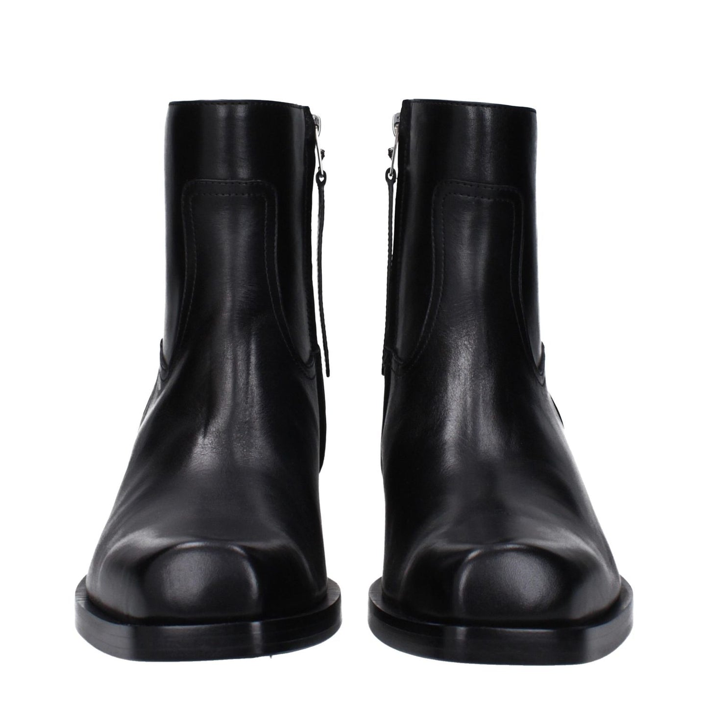 Versace Black Leather Ankle Boots