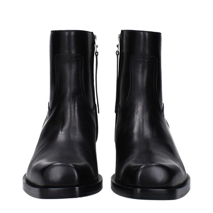 Versace Black Leather Ankle Boots