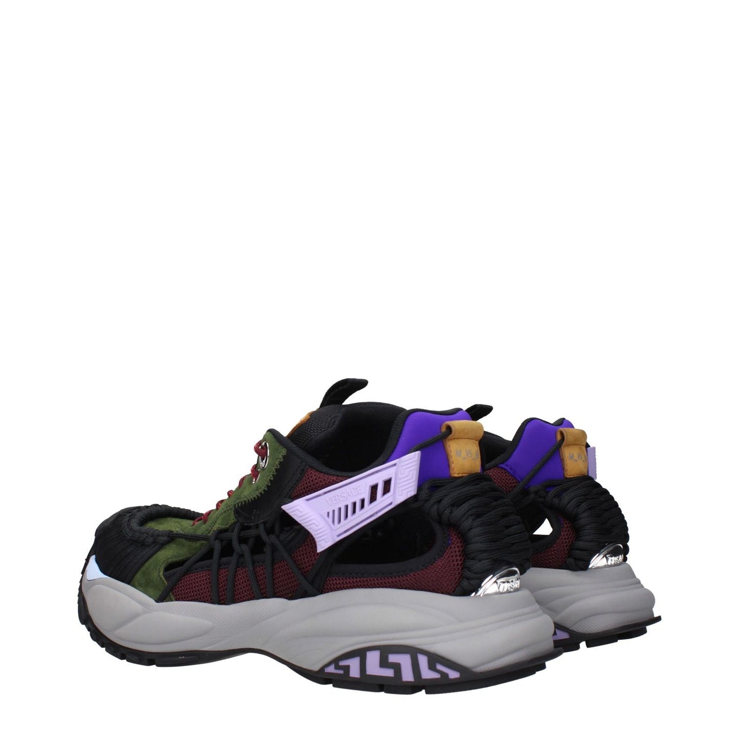 Versace Multicolor Leather Athletic Sneakers with front, side, and back logos, MPN 10167111A126776G60P, code F84048 suede.