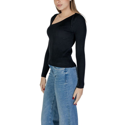 Vila Clothes Black Viscose Sweatshirt