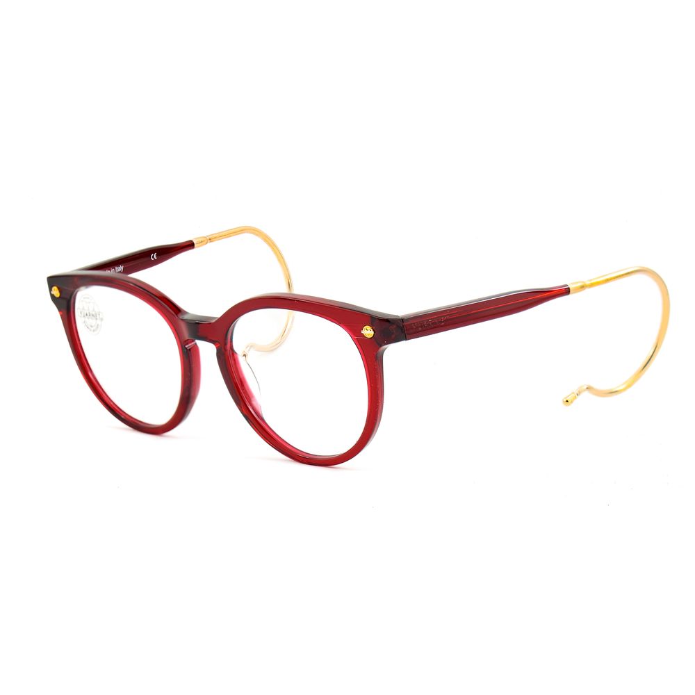Vuarnet Red Acetate Frames for women, featuring flexible pins and classic design, lens-bridge-temple size 50/14/110 mm.