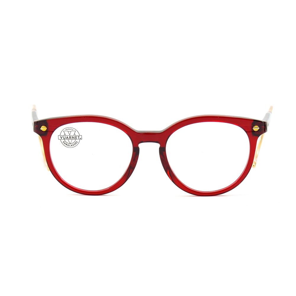 Vuarnet Red Acetate Frames for women with flexible pin and Optique Archive VL1514 design, size 50/14/110 mm, elegant and stylish eyewear.