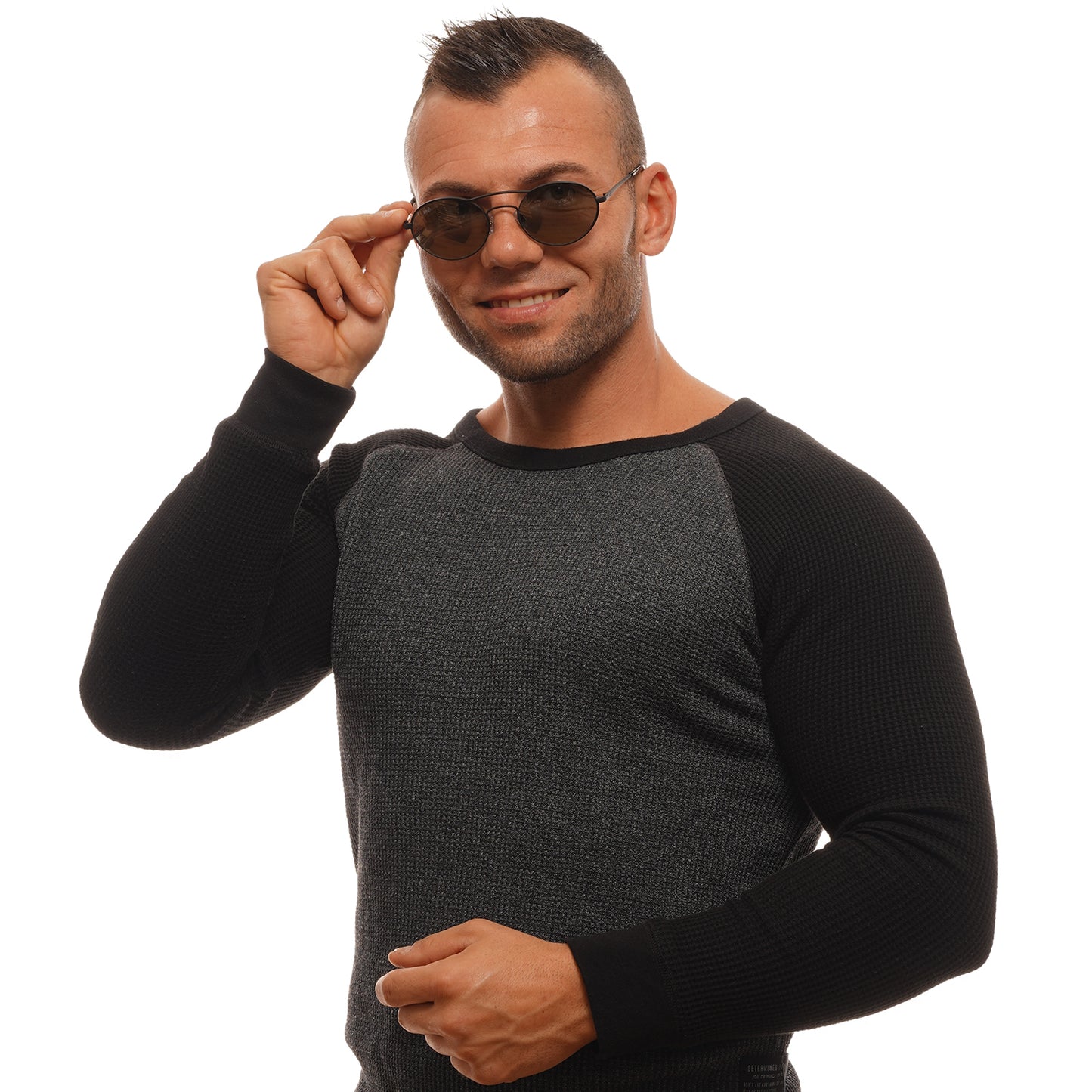 Unisex sunglasses model wearing WEB MOD. WE0270 5302G, showcasing modern style and design for all genders.
